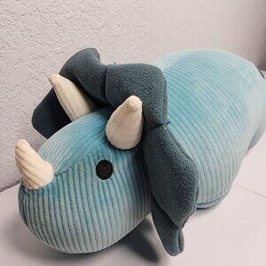 Hobby Lobby Blue Dinosaur 15" Plush Ribbed Stuffed Animal Triceratops Baby Worn
